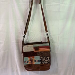 STS Patchwork Brown Shoulder Bag